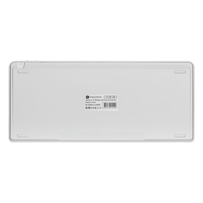 Клавіатура механічна Keychron J1 82Key, K pro Red, WL/BT/USB-A, QMK, Hot-swap, EN/UKR, RGB, білий