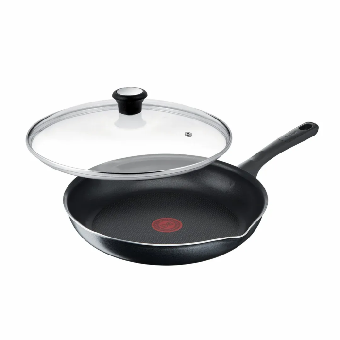 Сковорода с крышкой Tefal Day by Day, 24см, с крышкой, алюминий, бакелит, стекло, черный