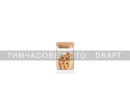 Банка для хранения Ardesto Midori 500мл, стекло, бамбук, квадратная, прозрачный