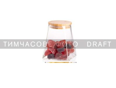 Банка для зберігання ARDESTO Midori 510мл, скло, бамбук, конусна, прозорий