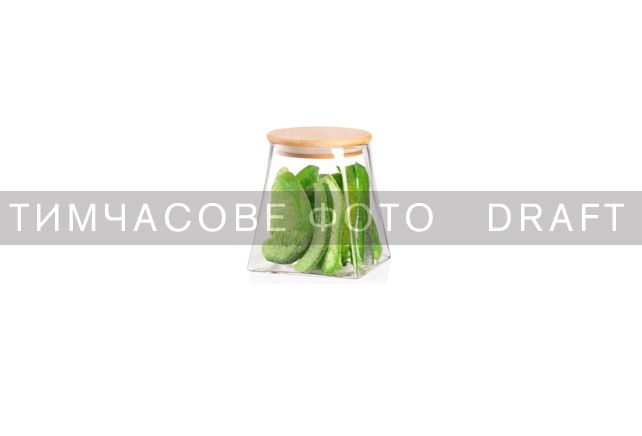 Банка для зберігання ARDESTO Midori 700мл, скло, бамбук, конусна, прозорий