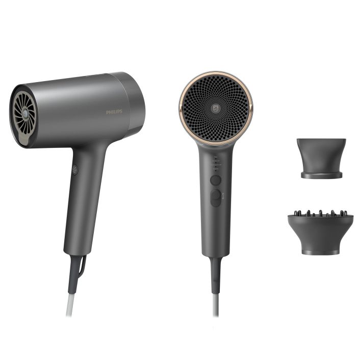 Фен Philips 7000 Series, 1800Вт, 4 режими, DC Motor, дифузор, іоніз-я, хол. обдув,сірий