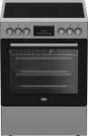 Плита Beko электрическая стеклокерамическая, 66л, 60x60см, дисплей, конвекция, нерж