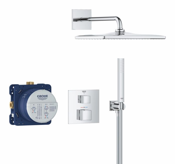 Душевая система Grohe QuickFix Precision Cube скрытого монтажа из Vitalio Rain Mono 310 Cube, хром