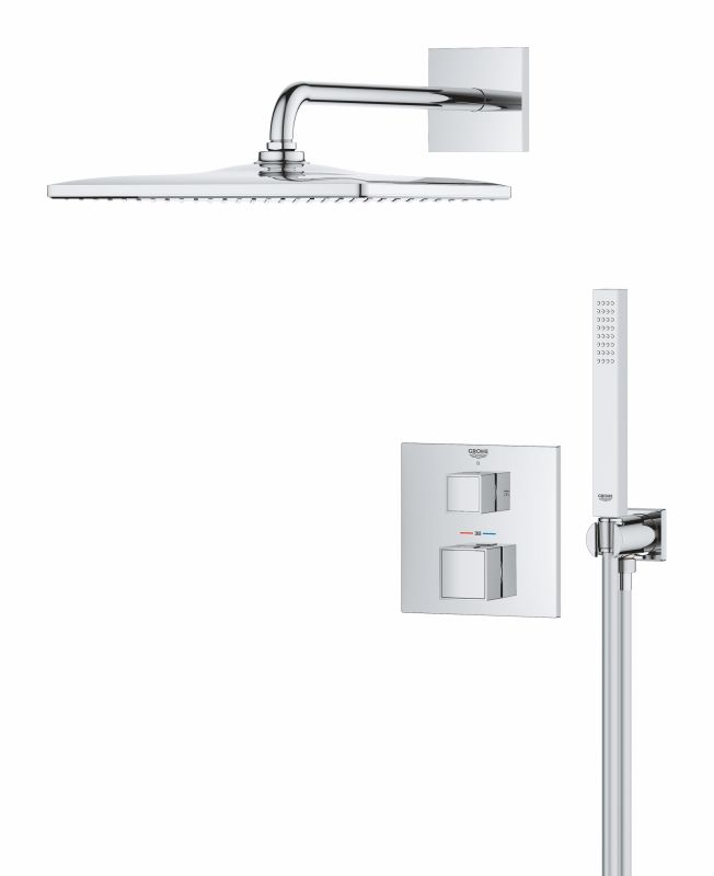 Душова система Grohe QuickFix Precision Cube прихованого монтажу з Vitalio Rain Mono 310 Cube, хром