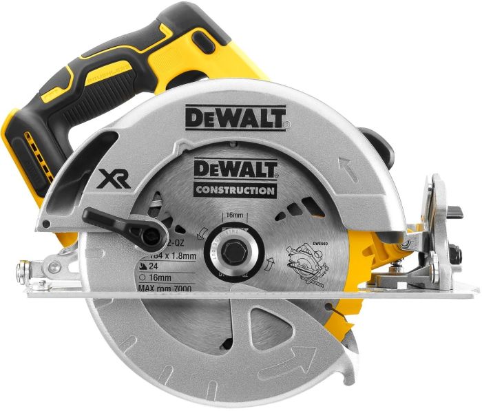 Пила дискова акмуляторна DeWalt 18В XR 184х16мм 5500об/хв 3.6кг без АКБ та ЗП