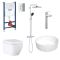Комплект Grohe Mega Bundle унітаз з інсталяцією, раковина зі змішувачем та душова система