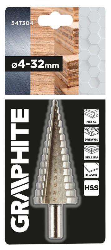 Сверло по металлу ступенчатое GRAPHITE HSS 4x32мм