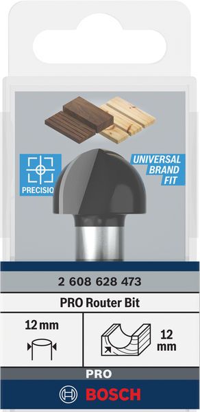 Фреза галтельна Bosch Professional Std S8 R12 D24 L15.9