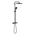 Душова система Grohe  Vitalio Comfort 250 зі змішувачем-термостатом для душу, верхній душ, лійка, кріпл. - на стійці, матовий чорний