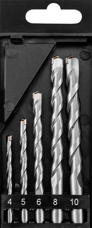 Набір свердел по бетону GRAPHITE 4-10мм, кейс, 5шт