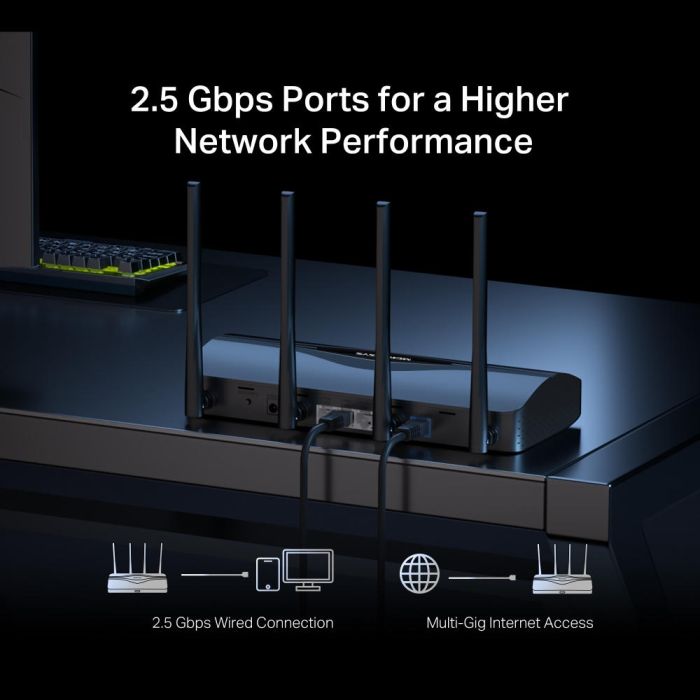 Маршрутизатор MERCUSYS  BE3600, 2xGE LAN, 1x2.5GE LAN, 1x2.5GE WAN, MESH Mercusys MR27BE