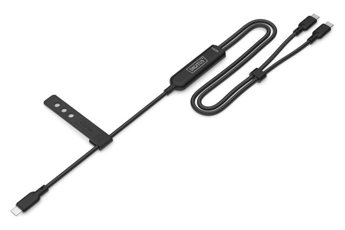 Кабель DIGITUS USB-C > 2xUSB-C зарядки/синхронизации, USB 2.0, 140W, 1.8м, черный