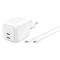 Зарядний пристрій мережевий Belkin 67Вт 2хUSB-С GAN PD PPS, кабель USB-С > USB-C, 2м, білий