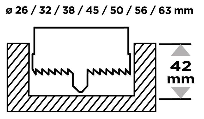 Коронки по дереву GRAPHITE 26-63х50мм 7шт