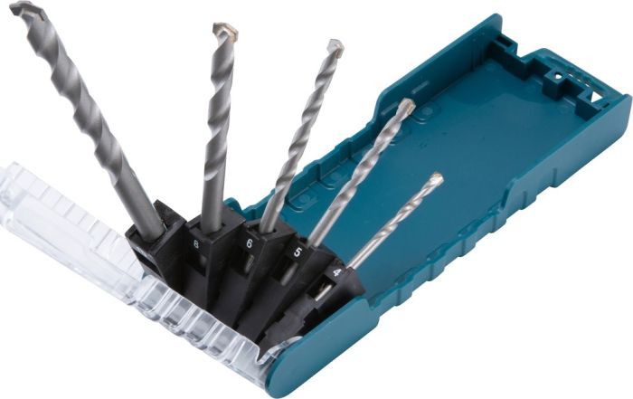 Набор сверл по бетону  , 5шт, 4-10мм, кейс Makita E-11536