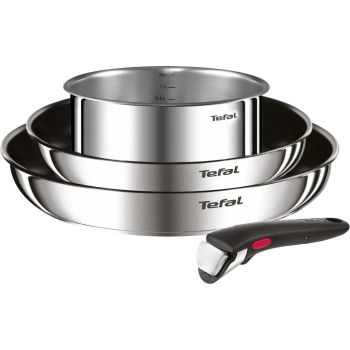 Набор посуды Tefal Ingenio Cook Eat, 4 предмета, нержавеющая сталь, бакелит, стальной