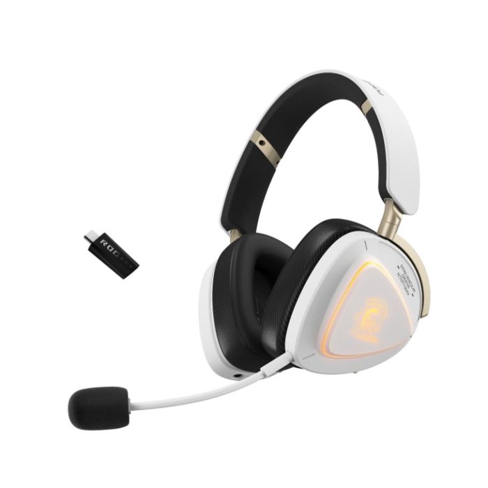 Гарнитура игровая ASUS ROG Delta II, 3.5мм/BT/WL, RGB, 2м, белый KJP Ed.