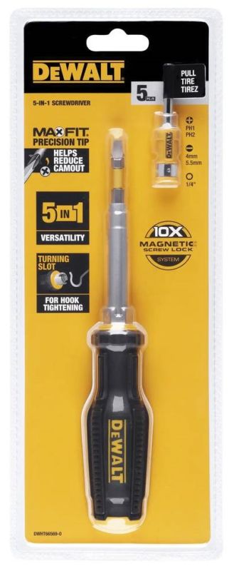 Отвертки DeWALT FULL FIT 6 Way, с битами 2 шт, рукоятка двухкомпонентная, 75мм шт, SL, PH