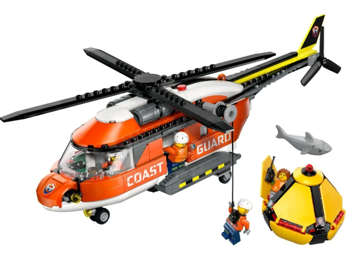 Конструктор LEGO City Спасательный катер и вертолет береговой охраны