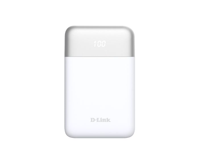 Акумулятор портативний літій-іонний Power Bank D-Link 10000мА*год 18Вт 1xUSB-A, 1xUSB-C, білий