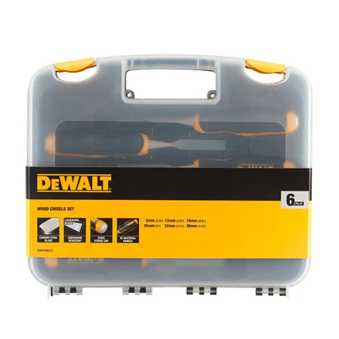 Стамеска DeWALT, 6-13-19-25-32-38мм, кейс набір 6шт