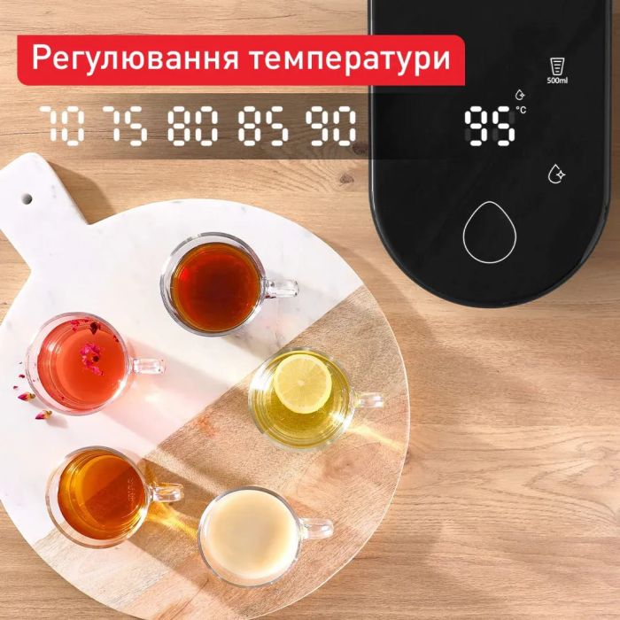 Електрочайник-диспенсер Tefal Instant Hot Water 2л, 5 темп.реж, мгновенный нагрев, сенc. управл, черний