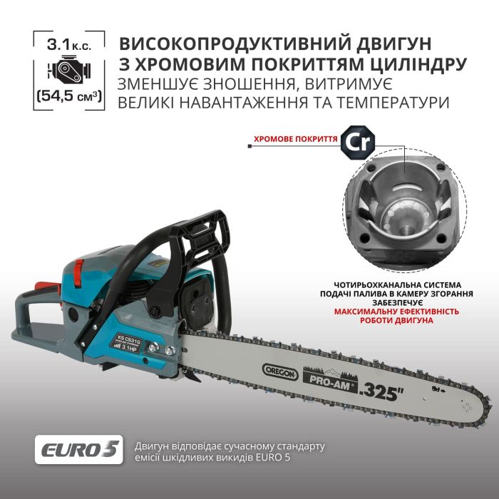 Пила бензиновая Konner&Sohnen KS CS31G-16-1 40см 54.5см3 5.6кг