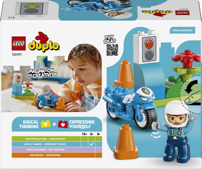 Конструктор LEGO DUPLO Town Синій поліцейський мотоцикл