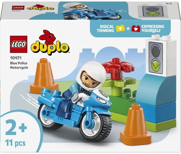 Конструктор LEGO DUPLO Town Синій поліцейський мотоцикл