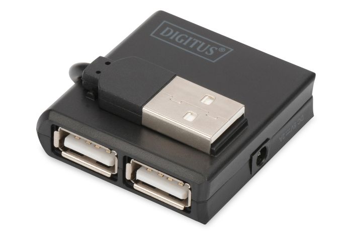 Концентратор DIGITUS USB 2.0, 4 порта, чорний