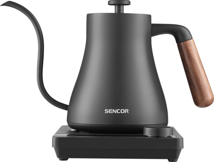 Электрочайник Sencor 0.6л, 5 темп.реж, сенс. управл., нерж. сталь, чорный