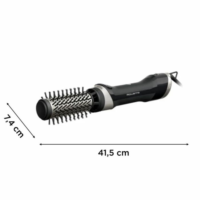 Фен-щітка Rowenta Brush Active, 1000Вт, 3 режими, іоніз-я, хол. обдув, оберт. насадка, 3 насадки, кераміка, чорний