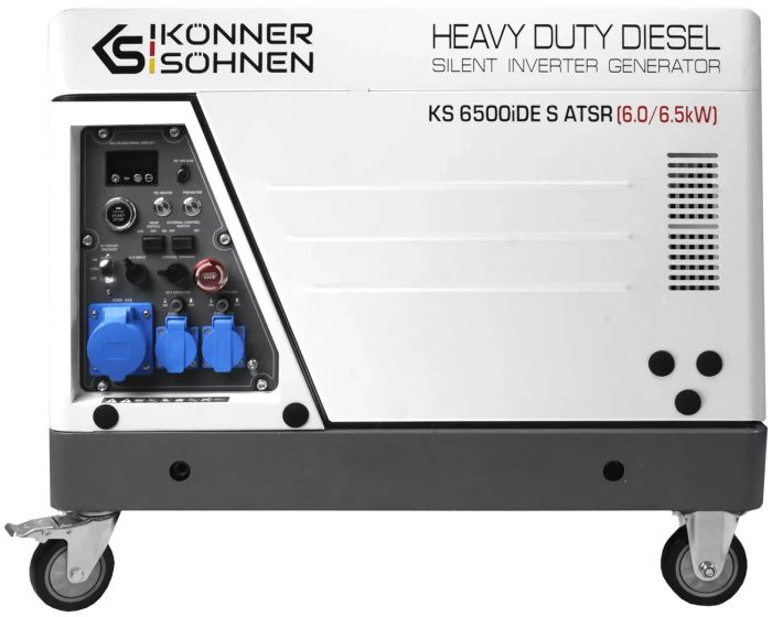 Генератор дизельний інверторний Konner&Sohnen KS 6500iDE S ATSR у шумозахисному кожусі 230В, 6.0-6.5кВт, електростартер, 119кг