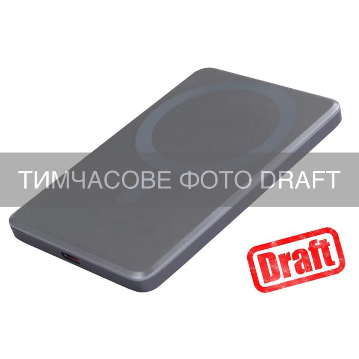 Акумулятор портативний літій-іонний Power Bank 2E Slim Wireless QI 5000мА·год, 20Вт, PD, сірий