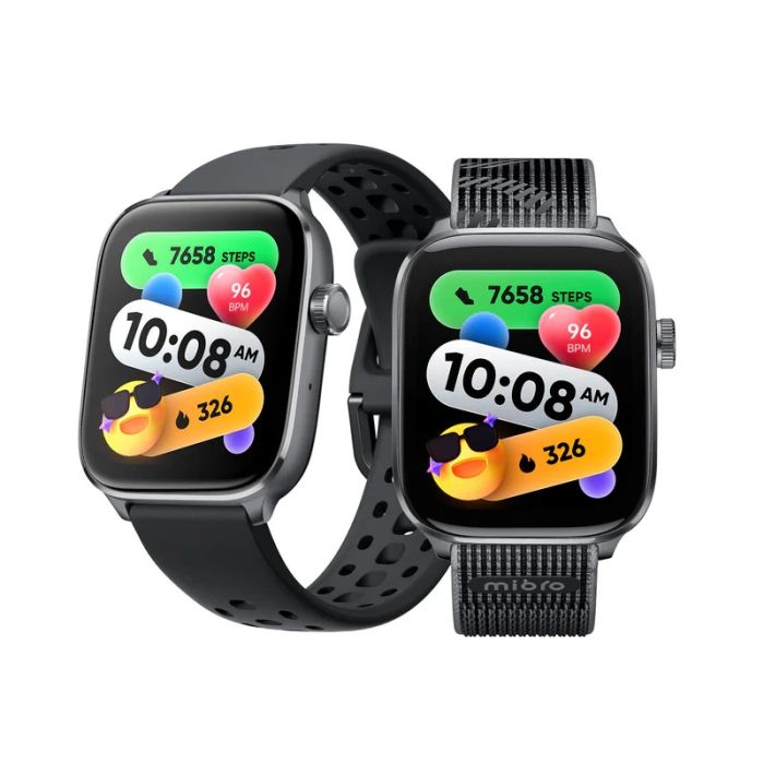 Смарт-часы Mibro Fit 44 мм, 1.75", 390x450, AMOLED, BT 5.3, GPS, 5 ATM, черный