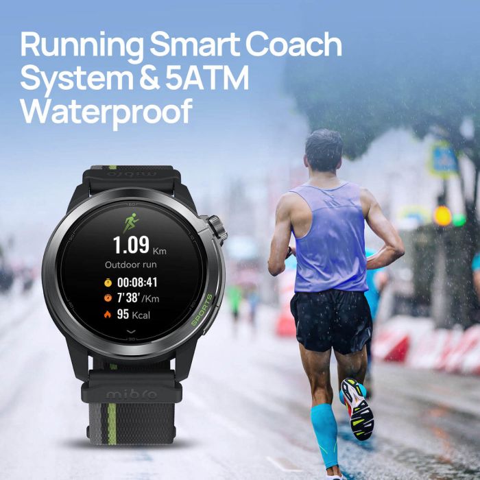 Смарт-часы Mibro GS Active 2 46 мм, 1.32", 466x466, AMOLED, BT 5.3, GPS, 5 ATM, тёмно-серый