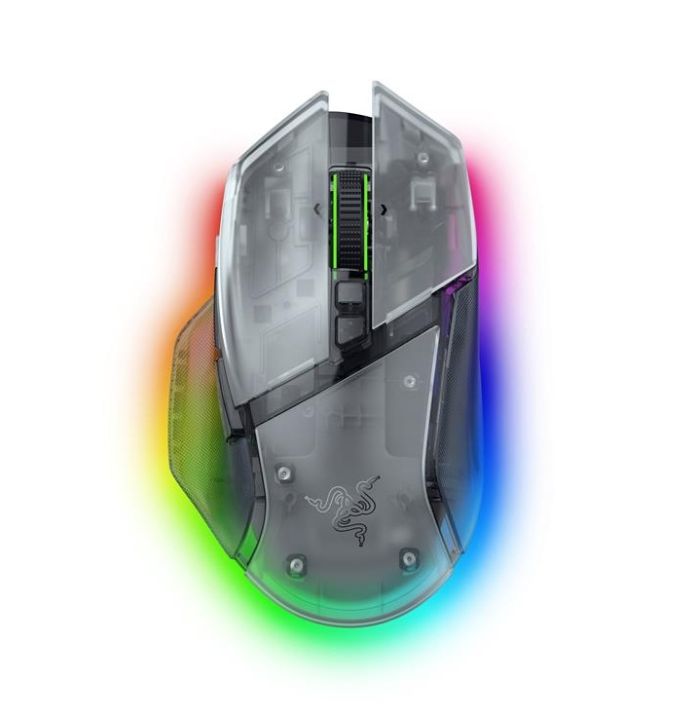Мышь Razer Basilisk V3 Pro 35K, RGB, USB-A/WL/BT, Phantom White Ed.