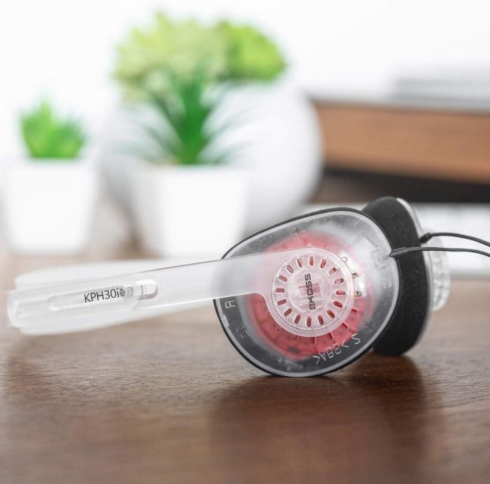 Наушники On-Ear Koss KPH30iCL, 3.5 mini-jack, 1.2м, Прозрачный