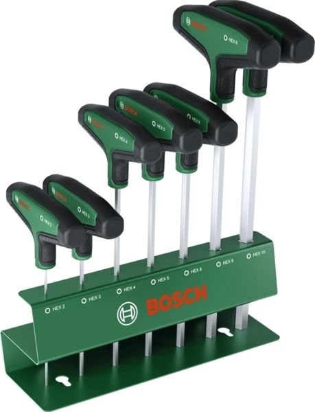 Викрутки шестигранні Bosch HEX 2-10мм Т-подібне руків'я набір 7шт