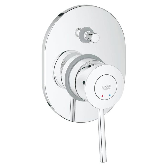 Одноважільний змішувач для ванни Grohe BauClassic, прихований монтаж, хром