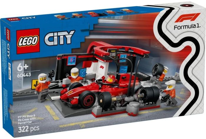 Конструктор LEGO City Пит-стоп и пит-экипаж F1 с болидом Ferrari