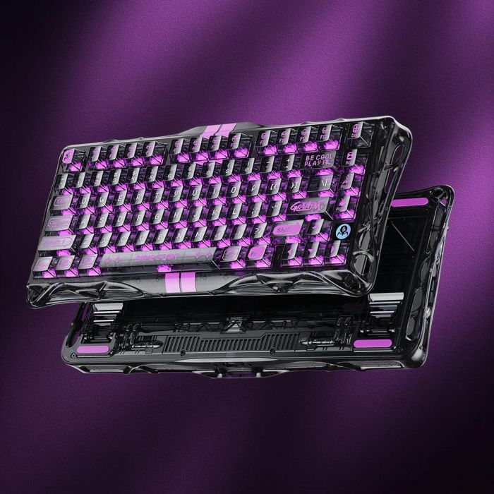 Клавиатура магнитная GravaStar Mercury V75 Lite 75keys, Blackcore, USB-A, Transparent Black