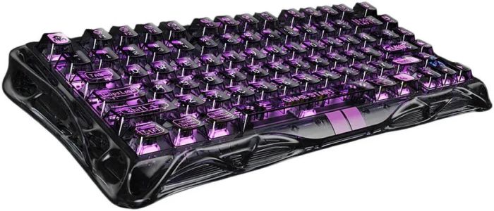 Клавиатура магнитная GravaStar Mercury V75 Lite 75keys, Blackcore, USB-A, Transparent Black