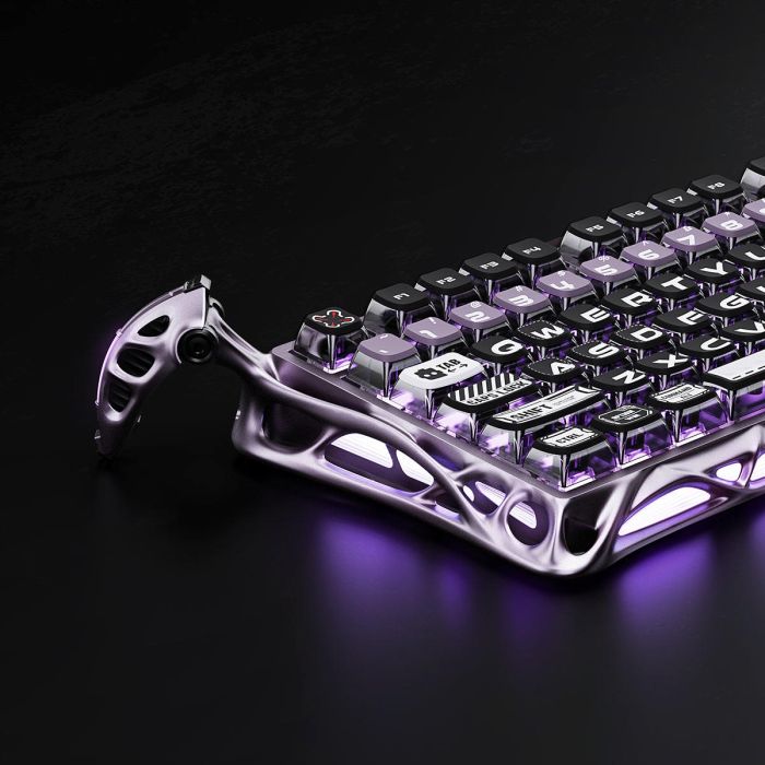 Клавиатура магнитная GravaStar Mercury V75 Pro 80keys, GravaStar x Gateron Jade Gaming, USB-A, 8k, RGB, Iron Purple