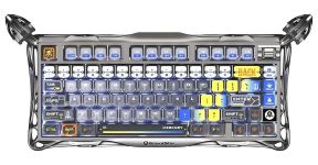 Клавиатура механическая GravaStar Mercury K1 Pro 80keys, GravaStar x Kailh Speedy Mint, BT/WL/USB, RGB, Interstellar Silver