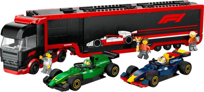 Конструктор LEGO City Грузовик F1 с автомобилями RB20 и AMR24