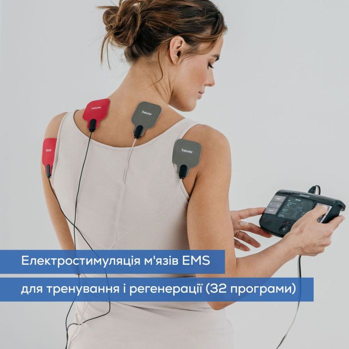 Электростимулятор Beurer для мышц, литий-ионный аккум., 4в1, дисплей, черный