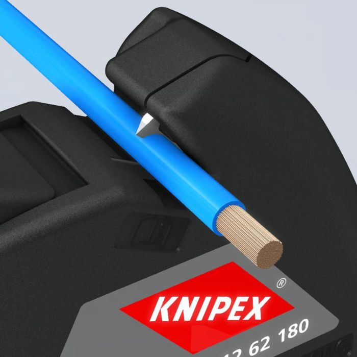 Съемник изоляции KNIPEX, автоматический, 0.2-6мм2 кусачки, регулировка длины, 180мм, 0.151кг
