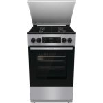 Плита Gorenje комбінована, 62л, 50x60см, метал. кришка, дисплей, емальовані реш, титан